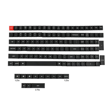 Black PBT 117 keys Low Profile Keycaps, Key Caps Low Profile Cross Stem Compatible with Keychron K1 K3 Low Profile Mechanical Keyboard