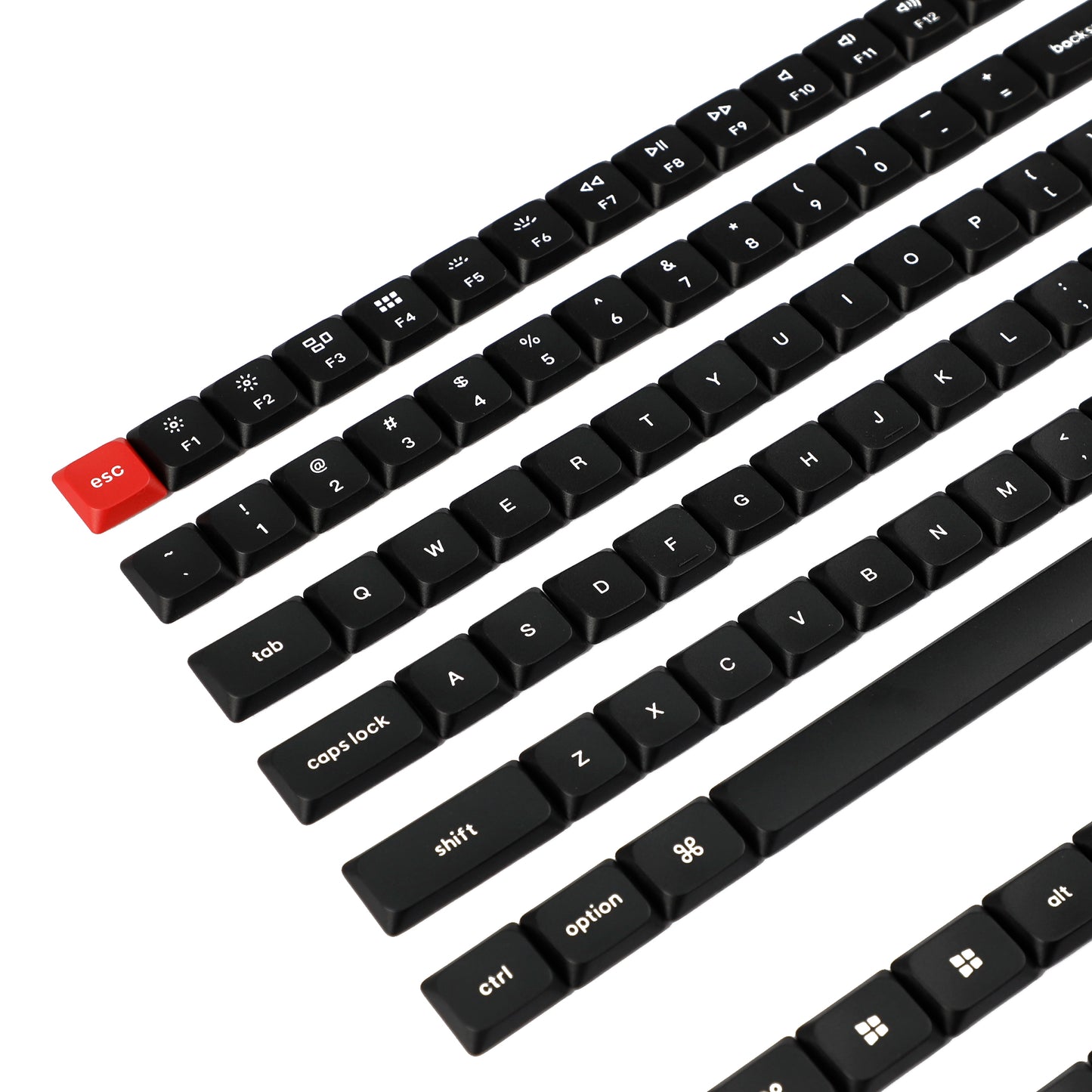 Black PBT 117 keys Low Profile Keycaps, Key Caps Low Profile Cross Stem Compatible with Keychron K1 K3 Low Profile Mechanical Keyboard