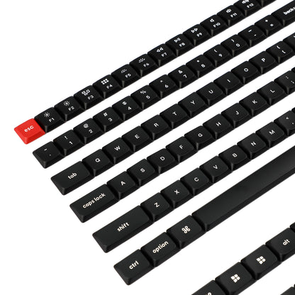 Black PBT 117 keys Low Profile Keycaps, Key Caps Low Profile Cross Stem Compatible with Keychron K1 K3 Low Profile Mechanical Keyboard