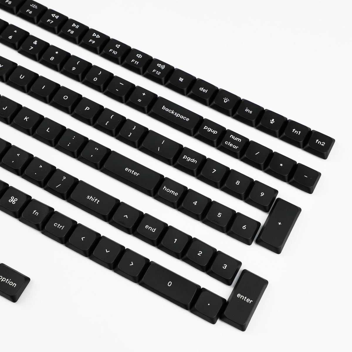 Black PBT 117 keys Low Profile Keycaps, Key Caps Low Profile Cross Stem Compatible with Keychron K1 K3 Low Profile Mechanical Keyboard
