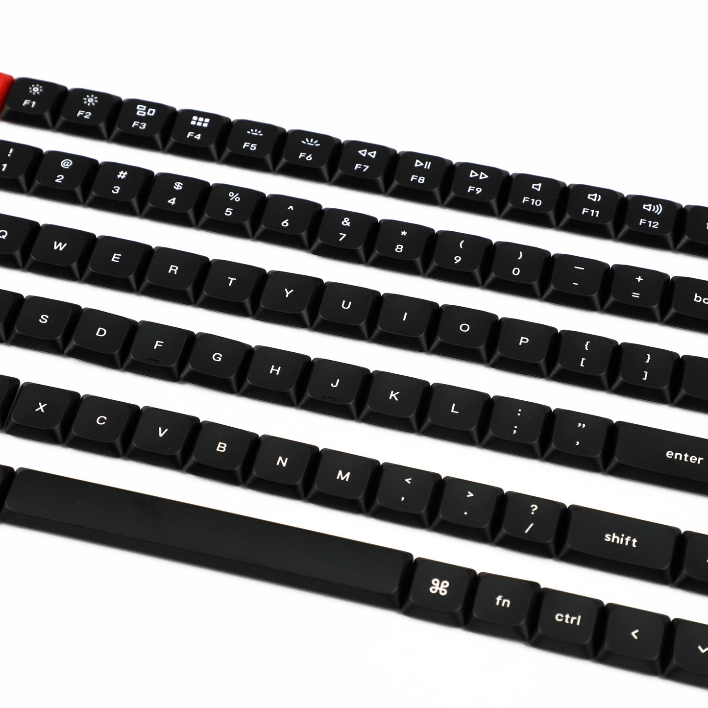 Black PBT 117 keys Low Profile Keycaps, Key Caps Low Profile Cross Stem Compatible with Keychron K1 K3 Low Profile Mechanical Keyboard