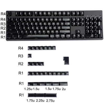YMDK 136 Keys Jelly Black Double-shot PC Material OEM Profile Backlit Side Print Keycaps for 61/68/84/104/108 MX Mechanical Keyboard