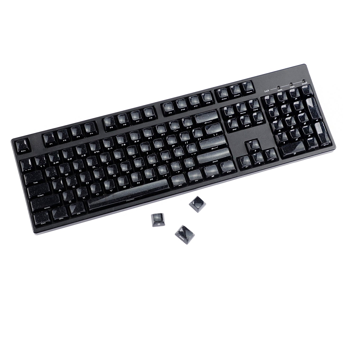 YMDK 136 Keys Jelly Black Double-shot PC Material OEM Profile Backlit Side Print Keycaps for 61/68/84/104/108 MX Mechanical Keyboard