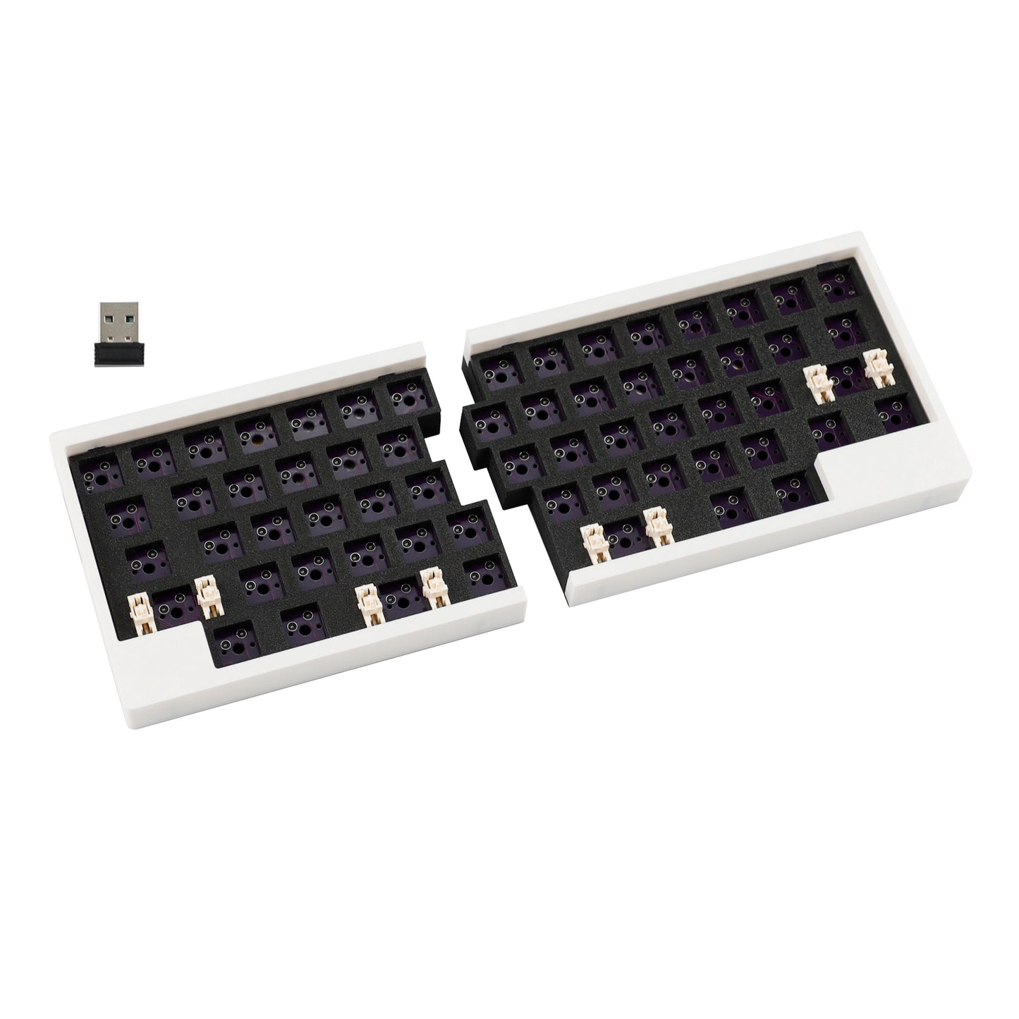 WHKB Wireless Split Mechanical Keyboard, 2.4G Ergonomic Split Hot Swap Keyboard, Programmable VIAL Gaming Keyboard Kit