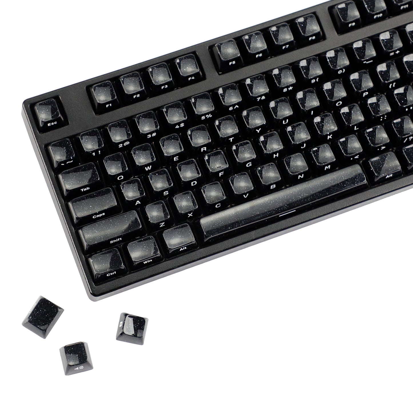 YMDK 136 Keys Jelly Black Double-shot PC Material OEM Profile Backlit Side Print Keycaps for 61/68/84/104/108 MX Mechanical Keyboard