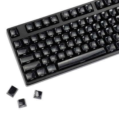YMDK 136 Keys Jelly Black Double-shot PC Material OEM Profile Backlit Side Print Keycaps for 61/68/84/104/108 MX Mechanical Keyboard