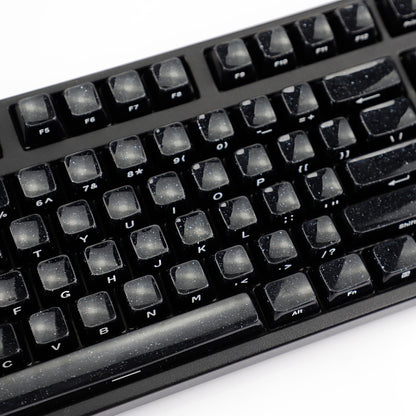 YMDK 136 Keys Jelly Black Double-shot PC Material OEM Profile Backlit Side Print Keycaps for 61/68/84/104/108 MX Mechanical Keyboard