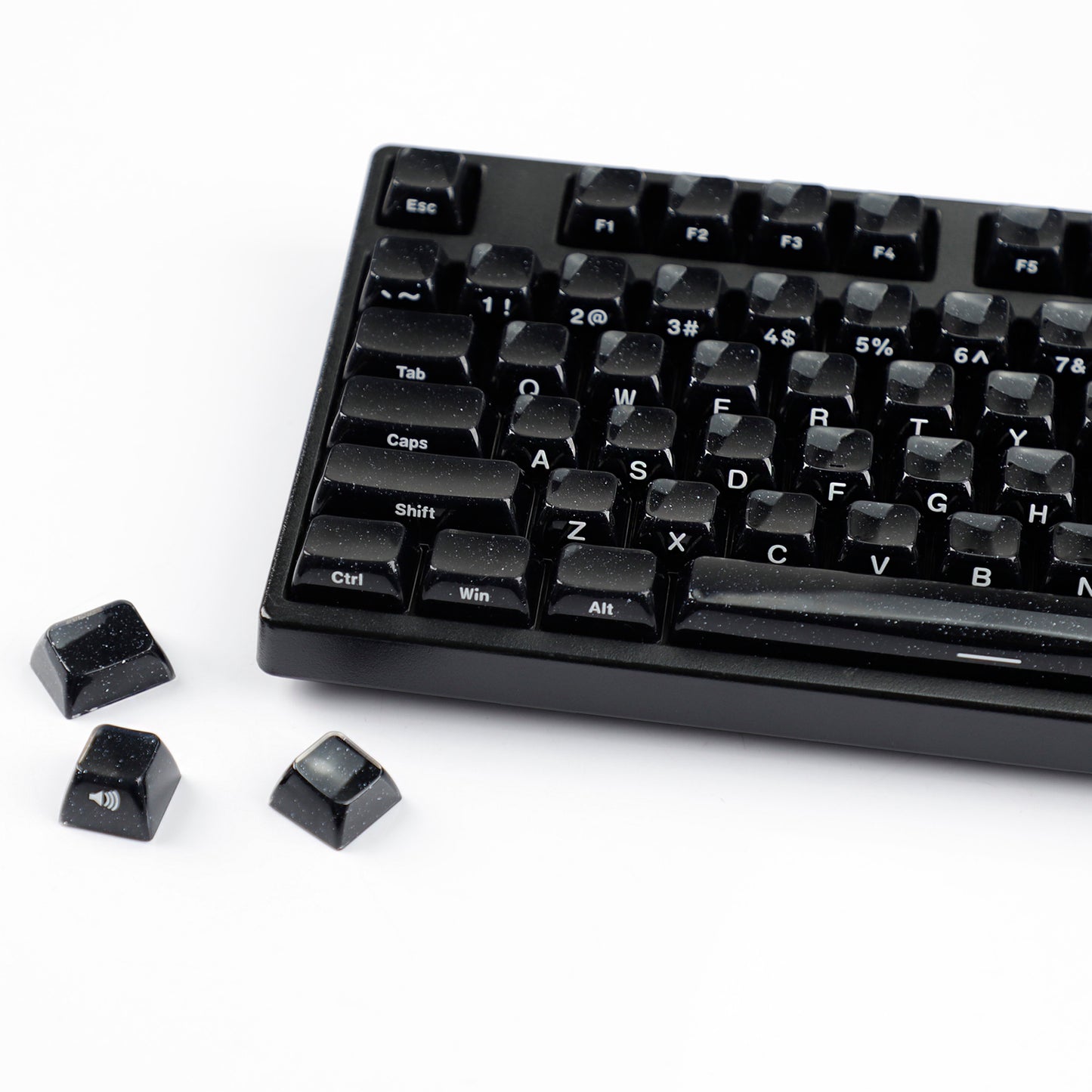 YMDK 136 Keys Jelly Black Double-shot PC Material OEM Profile Backlit Side Print Keycaps for 61/68/84/104/108 MX Mechanical Keyboard