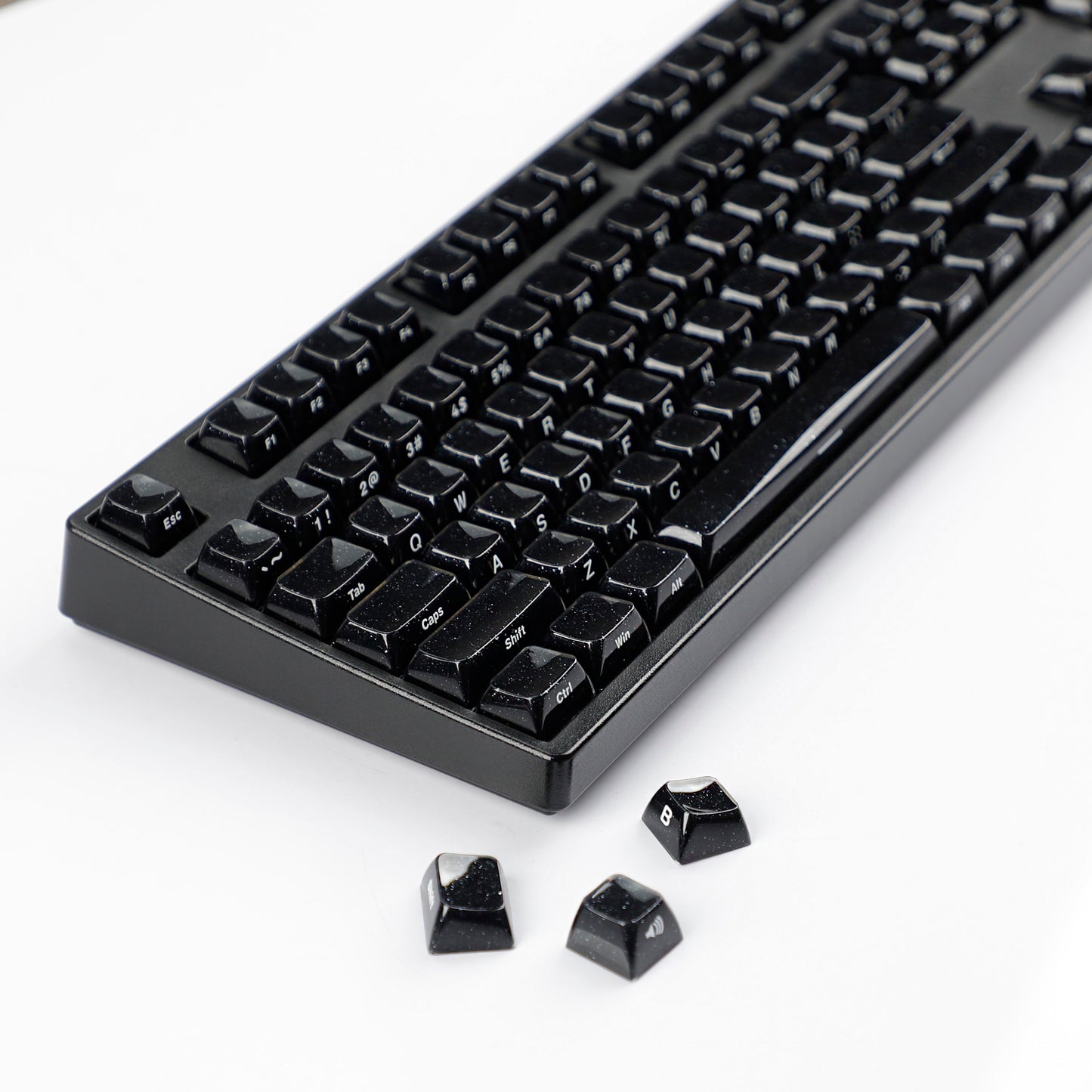 YMDK 136 Keys Jelly Black Double-shot PC Material OEM Profile Backlit Side Print Keycaps for 61/68/84/104/108 MX Mechanical Keyboard