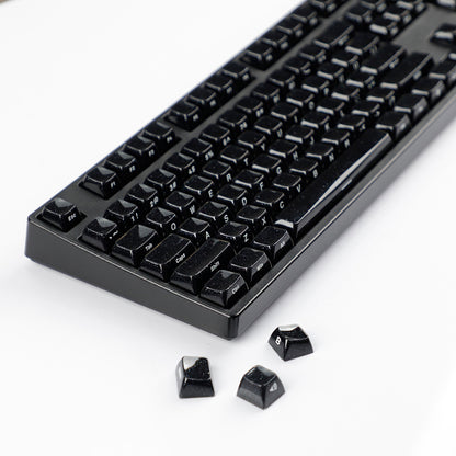 YMDK 136 Keys Jelly Black Double-shot PC Material OEM Profile Backlit Side Print Keycaps for 61/68/84/104/108 MX Mechanical Keyboard