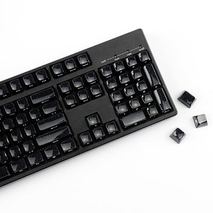 YMDK 136 Keys Jelly Black Double-shot PC Material OEM Profile Backlit Side Print Keycaps for 61/68/84/104/108 MX Mechanical Keyboard