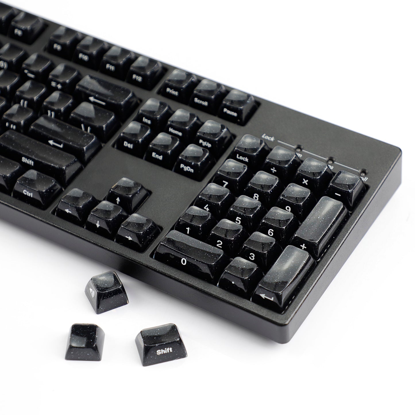 YMDK 136 Keys Jelly Black Double-shot PC Material OEM Profile Backlit Side Print Keycaps for 61/68/84/104/108 MX Mechanical Keyboard