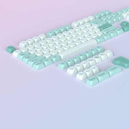 YMDK Mint Soda Theme Keycaps 125 Keys PBT MOA Profile Dye Sublimation for Mechanical Keyboard