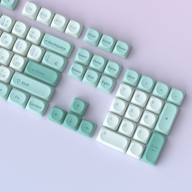 YMDK Mint Soda Theme Keycaps 125 Keys PBT MOA Profile Dye Sublimation for Mechanical Keyboard