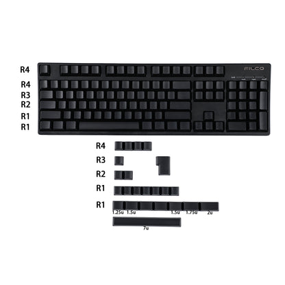YMDK 127 Black Blank Keycaps(OEM Profile PBT 1.5mm/108 TKL 60% 96 75% 65% NCR-80 HHKB using)