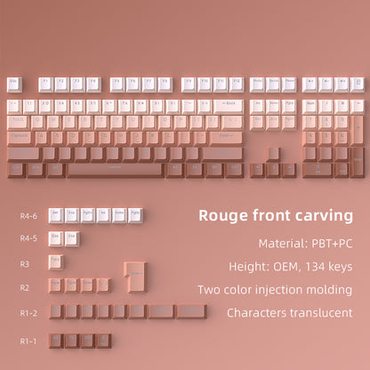 YMDK Gradient Keycaps Thick PBT Keycap Blacklit Shine Through OEM Profile 134 Key Set Cherry Profile Dye Sub Minimalist Style Custom Key Cap for MX Mechanical Keyboards