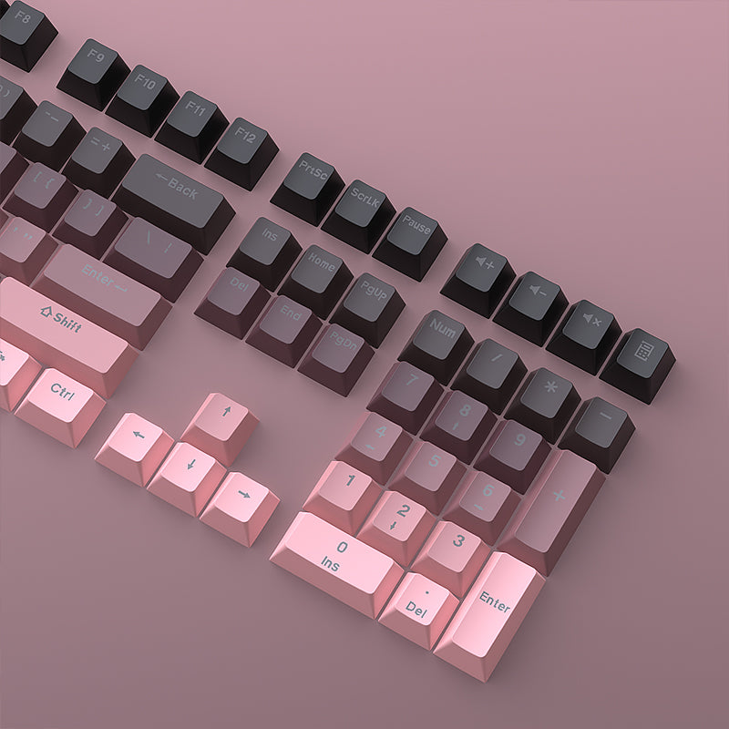 YMDK Gradient Keycaps Thick PBT Keycap Blacklit Shine Through OEM Profile 134 Key Set Cherry Profile Dye Sub Minimalist Style Custom Key Cap for MX Mechanical Keyboards