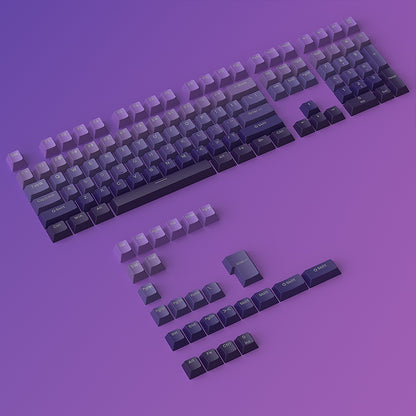 YMDK Gradient Keycaps Thick PBT Keycap Blacklit Shine Through OEM Profile 134 Key Set Cherry Profile Dye Sub Minimalist Style Custom Key Cap for MX Mechanical Keyboards