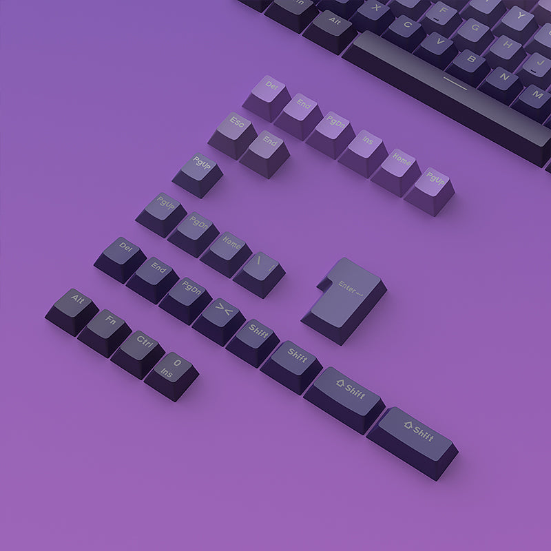 YMDK Gradient Keycaps Thick PBT Keycap Blacklit Shine Through OEM Profile 134 Key Set Cherry Profile Dye Sub Minimalist Style Custom Key Cap for MX Mechanical Keyboards