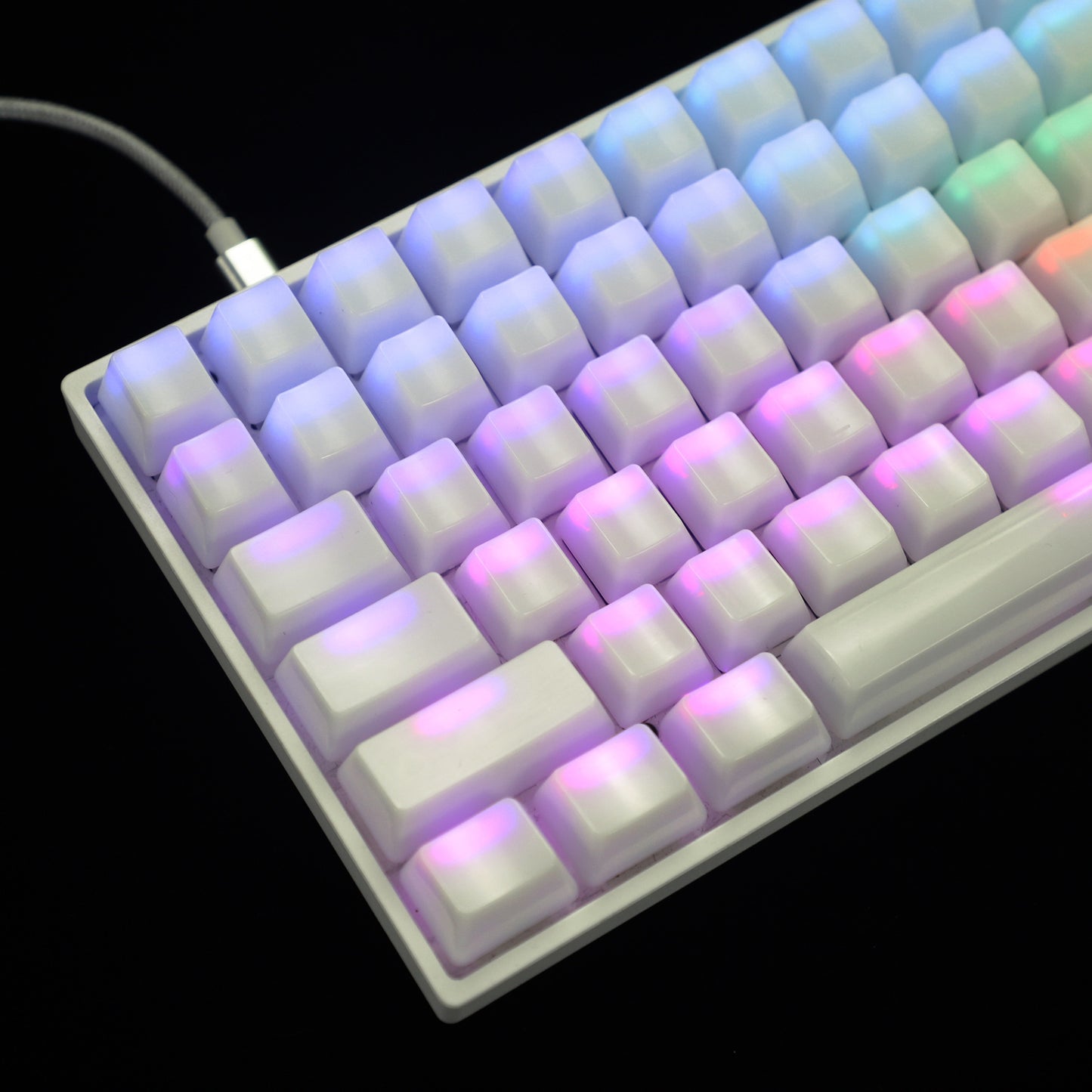 YMDK 120 Milk Fog Blank Keycaps(OEM Profile ABS Shine Through Blank/ANS ISO 1.2mm Thickness)