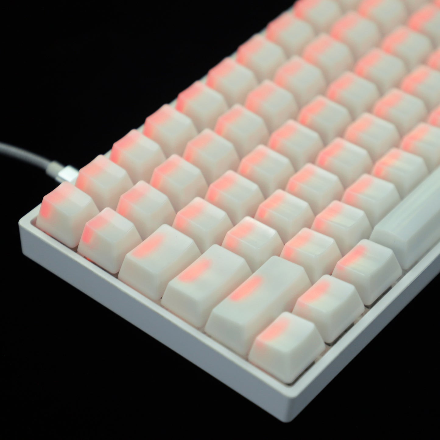 YMDK 120 Milk Fog Blank Keycaps(OEM Profile ABS Shine Through Blank/ANS ISO 1.2mm Thickness)