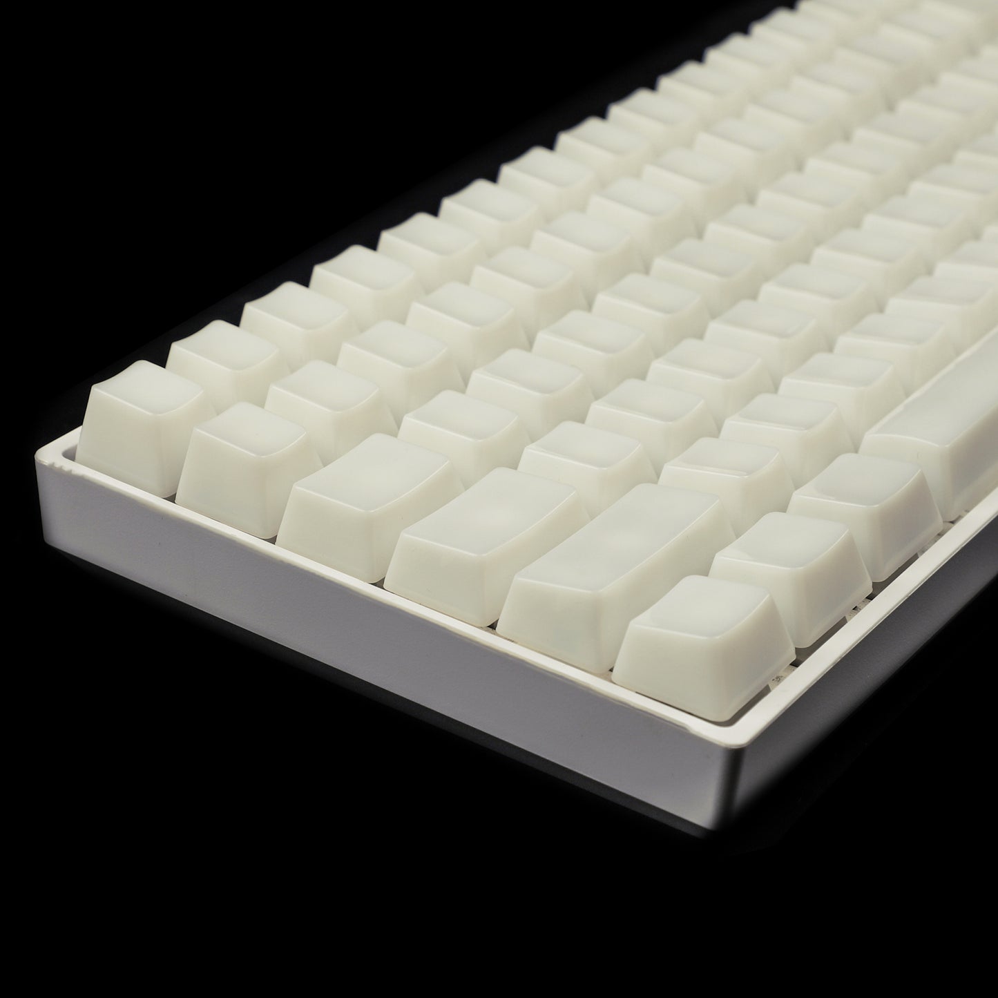 YMDK 120 Milk Fog Blank Keycaps(OEM Profile ABS Shine Through Blank/ANS ISO 1.2mm Thickness)