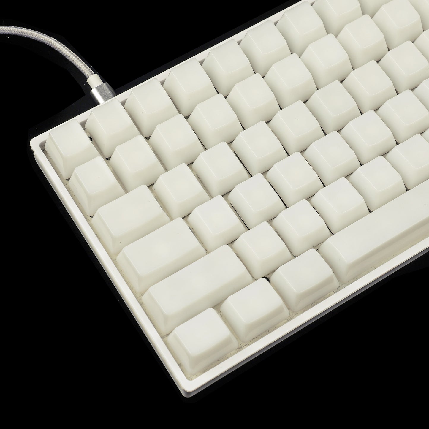 YMDK 120 Milk Fog Blank Keycaps(OEM Profile ABS Shine Through Blank/ANS ISO 1.2mm Thickness)