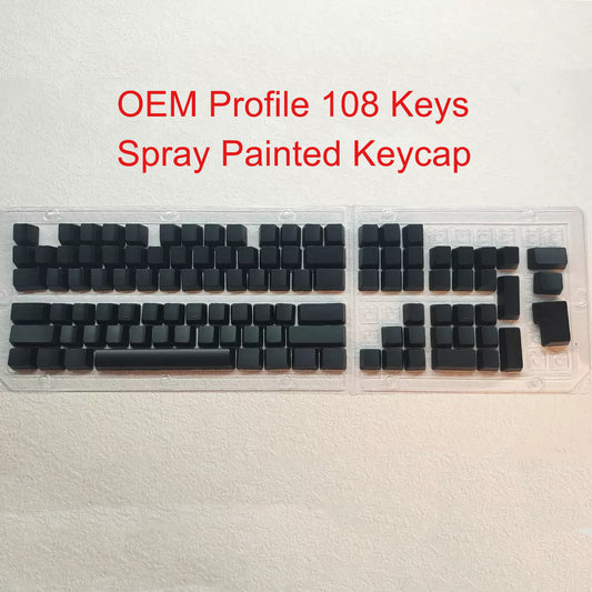 YMDK 108 Keys Black White Blank ABS Spray-painted OEM XDA Profile Keycaps for MX Mechanical Keyboards DIY Laser Engraving