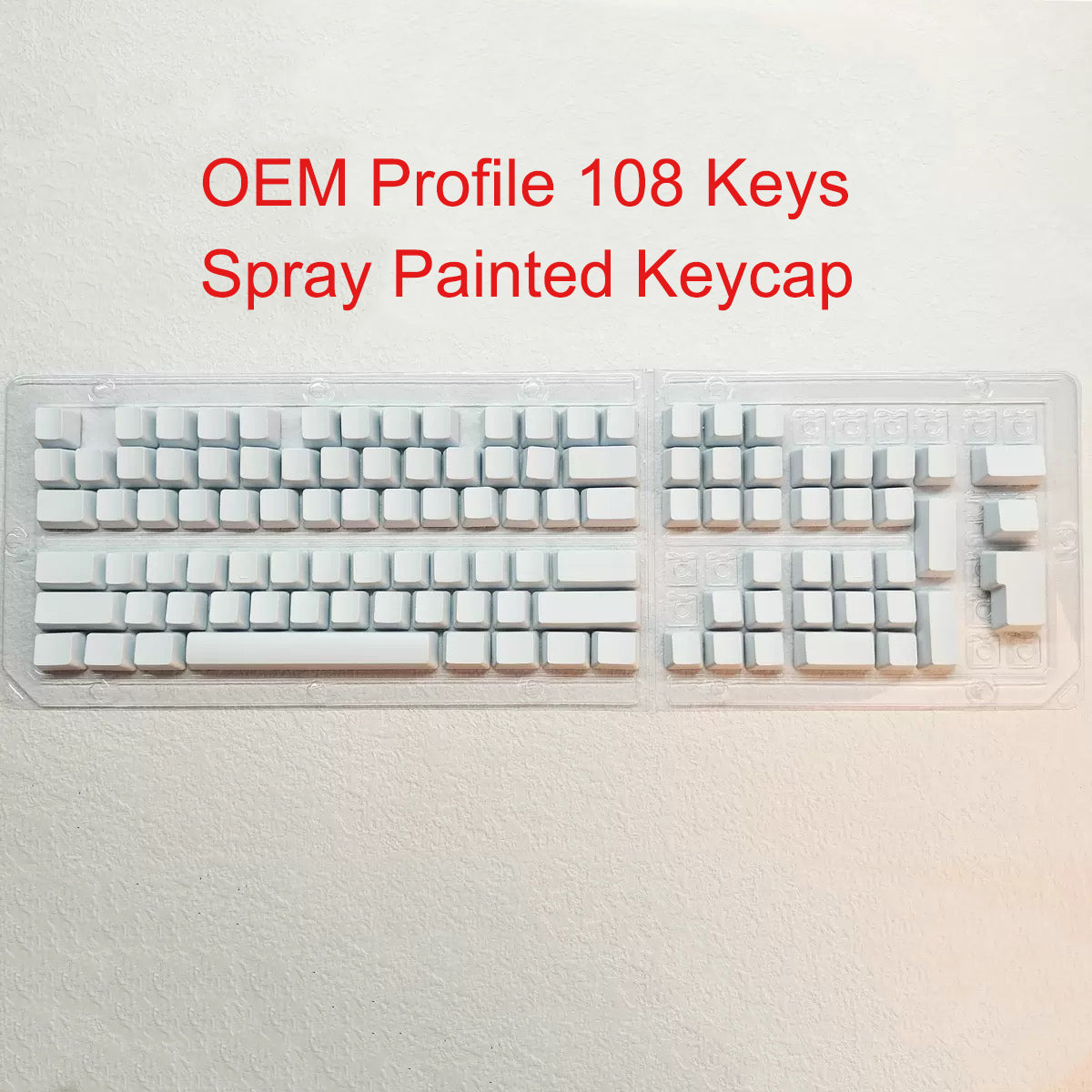 YMDK 108 Keys Black White Blank ABS Spray-painted OEM XDA Profile Keycaps for MX Mechanical Keyboards DIY Laser Engraving