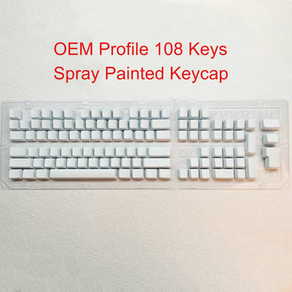 YMDK 108 Keys Black White Blank ABS Spray-painted OEM XDA Profile Keycaps for MX Mechanical Keyboards DIY Laser Engraving