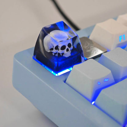 YMDK Resin Skull Personalized Keycaps Creative Homemade Custom Keycaps for MX Mechanical Keyboard