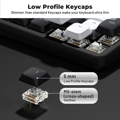 YMDK Ultra-slim Low Profile Keycaps 127 Keys Dye-Sub JWA Profile Backlit Shine Through Keycap for nuphy keychron 61/68/87/98/104/108 MX Ultra-Slim Keyboard