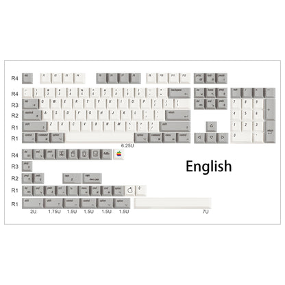 YMDK English Korean 135 Keys MAC Apple Retro Keycaps Cherry Profile PBT Dye Sublimation for 75/87/98/104/108 MX Mechanical Keyboard
