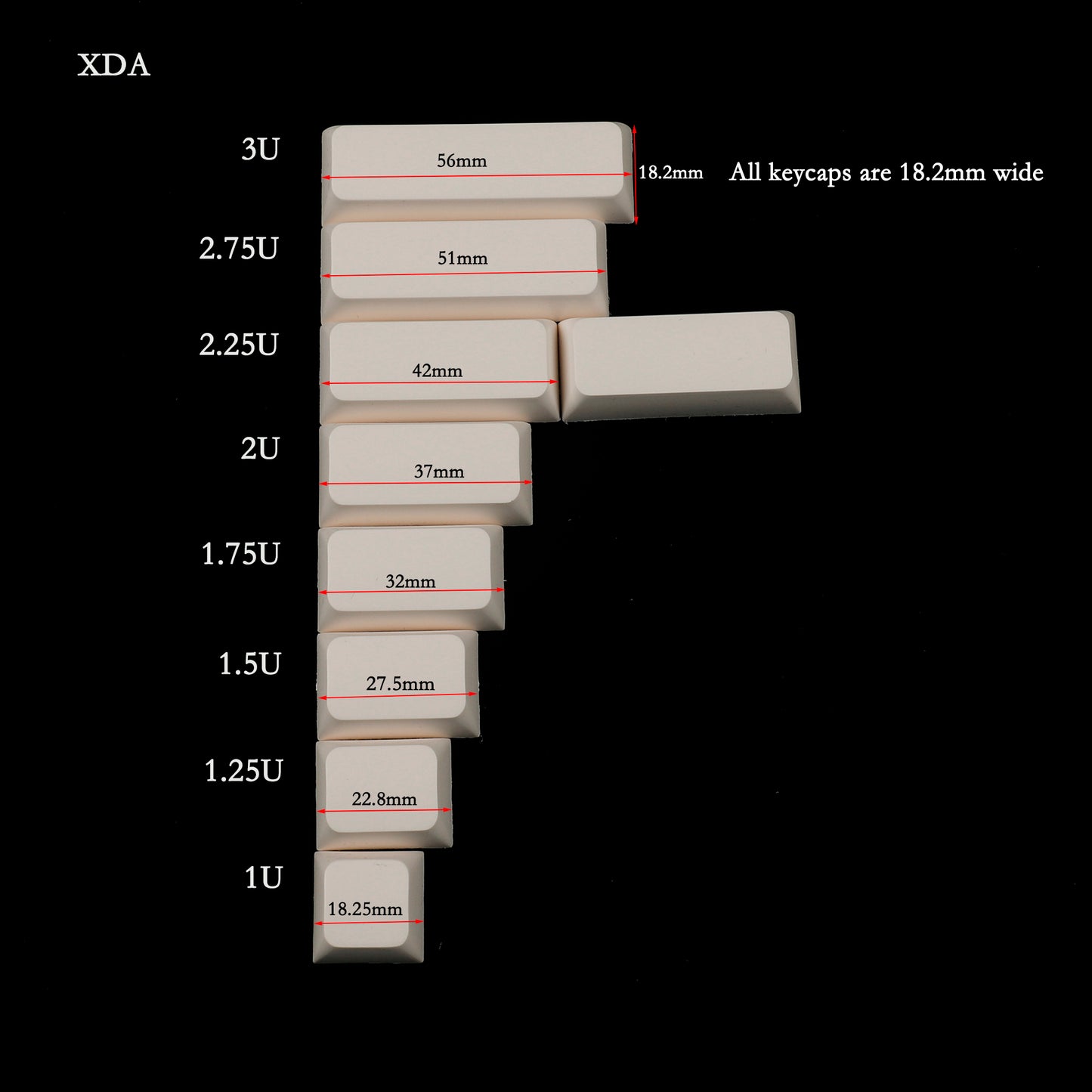 XDA Profile Convex Spacebar Kit（9 pcs）