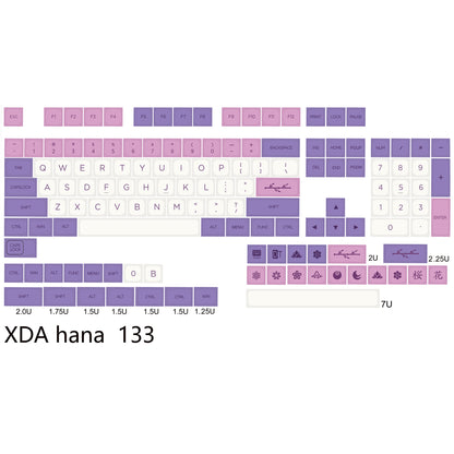 134 HANA Keycaps(Dye Sub ZDA Profile PBT 1.55mm Thickness/104 87 61 Melody 96 KBD75 GK64 68 Using)