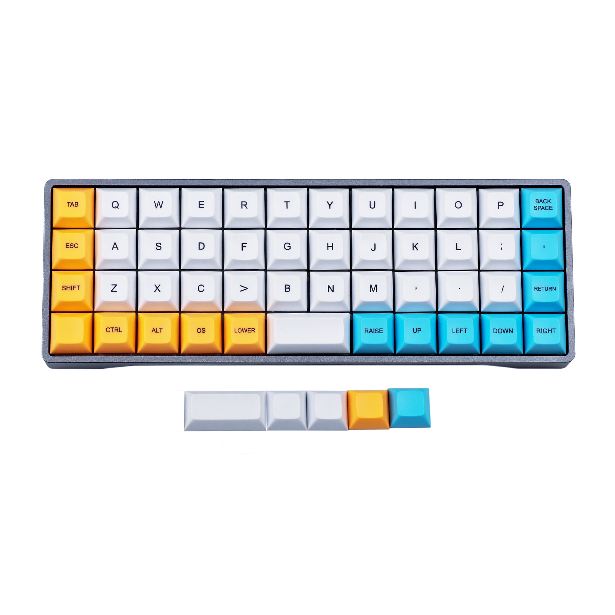 YMDK DSA Keycaps PBT 1.4mm – Set Tasti Per Tastiera Meccanica Planck AMJ40 Niu40 (Kit 2, Layout 4 Spazi)