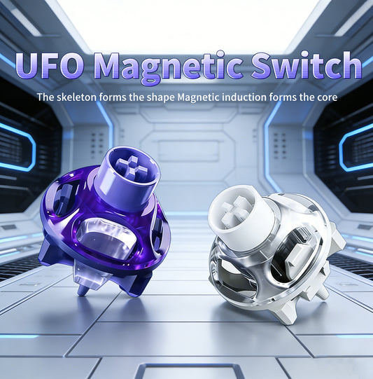 UFO Magnetic Switch Deep Clacky Sound Hot Swap 40gf Magnetic Linear Switches for Keyboard Hall Effect Keyboard RGB