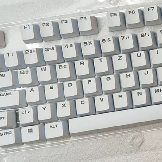 YMDK 105 Keys Swedish Backlit Black White OEM Profile ABS Spray-painted Keycaps for MX Mechanical Keyboards DIY Laser Engraving