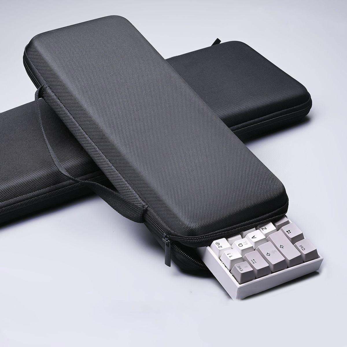 YMDK Black Oxford Hard‑Shell Keyboard Case, Shock‑Absorbent Waterproof Mechanical Keyboard Storage Bag for Mechanical Keyboard