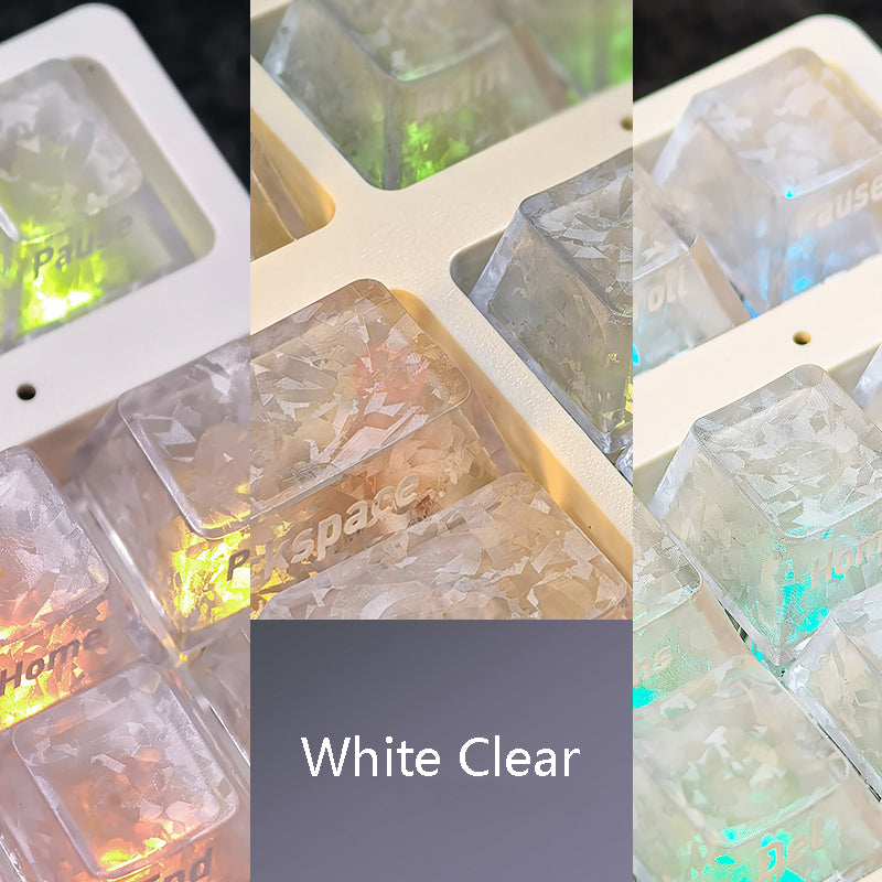 YMDK Carbon Fiber Texture 119 Key Side Printed Shine Through Keycaps for 61/64/68/84/87/96/108-Key MX Mechanical Keyboards