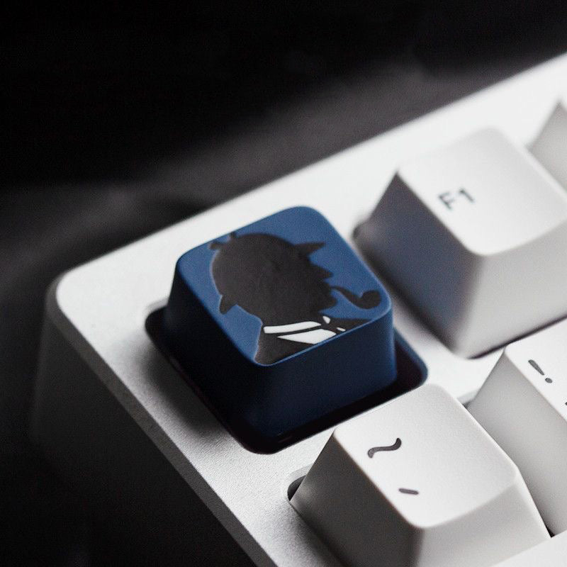 YMDK 1pcs Blue Gentleman 1u Personalized Keycaps Cool Creative Resin Custom Keycap for MX Mechanical Keyboard Esc
