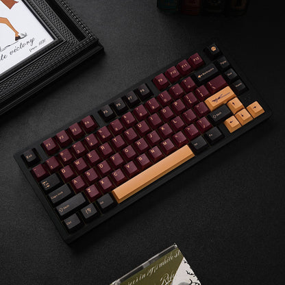 YMDK 143 Keys Red-Samurai Cherry Profile Keycaps English Russian German Spanish French PBT Dye Sub Keycap For MX Mechanical Keyboards