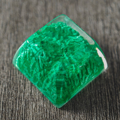 YMDK Novelty Artisan Keycap Resin Spring Scenery Gold Green Mountain Shine Through Similar SA Profile Keycaps For Cherry MX Mechanical Gaming Keyboard