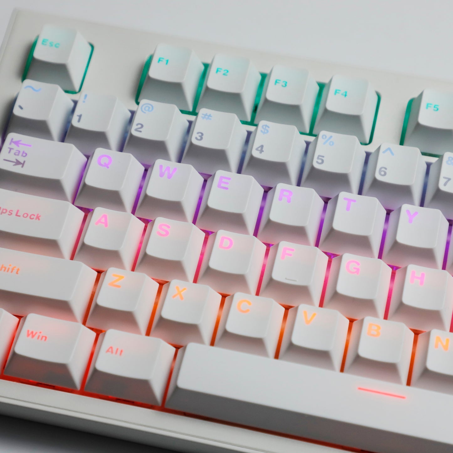 YMDK Black White Cherry Profile PBT Double Shot 104 108 Top Print Shine Through Translucent Backlit keycap