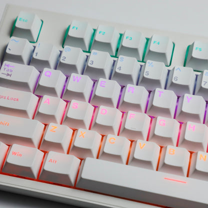 YMDK Black White Cherry Profile PBT Double Shot 104 108 Top Print Shine Through Translucent Backlit keycap