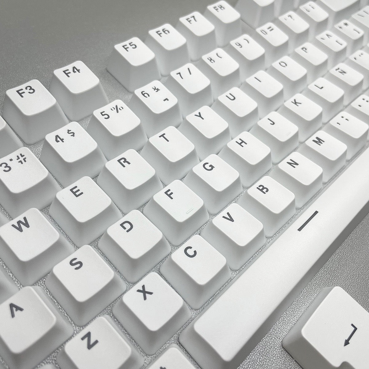 YMDK Minimalist Solid Color Backlit Spain Full Set 132 Key Double Shot OEM Profile for 68/75/87/98/104/108 MX Mechanical Keyboard