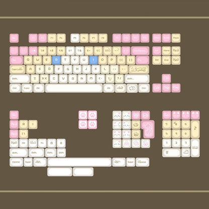 YMDK 148 Keys Ragdoll Cat Top Print MAO Profile PC Material Custom Keycaps for 65/75/87/98/100/104 MX Mechanical keyboard