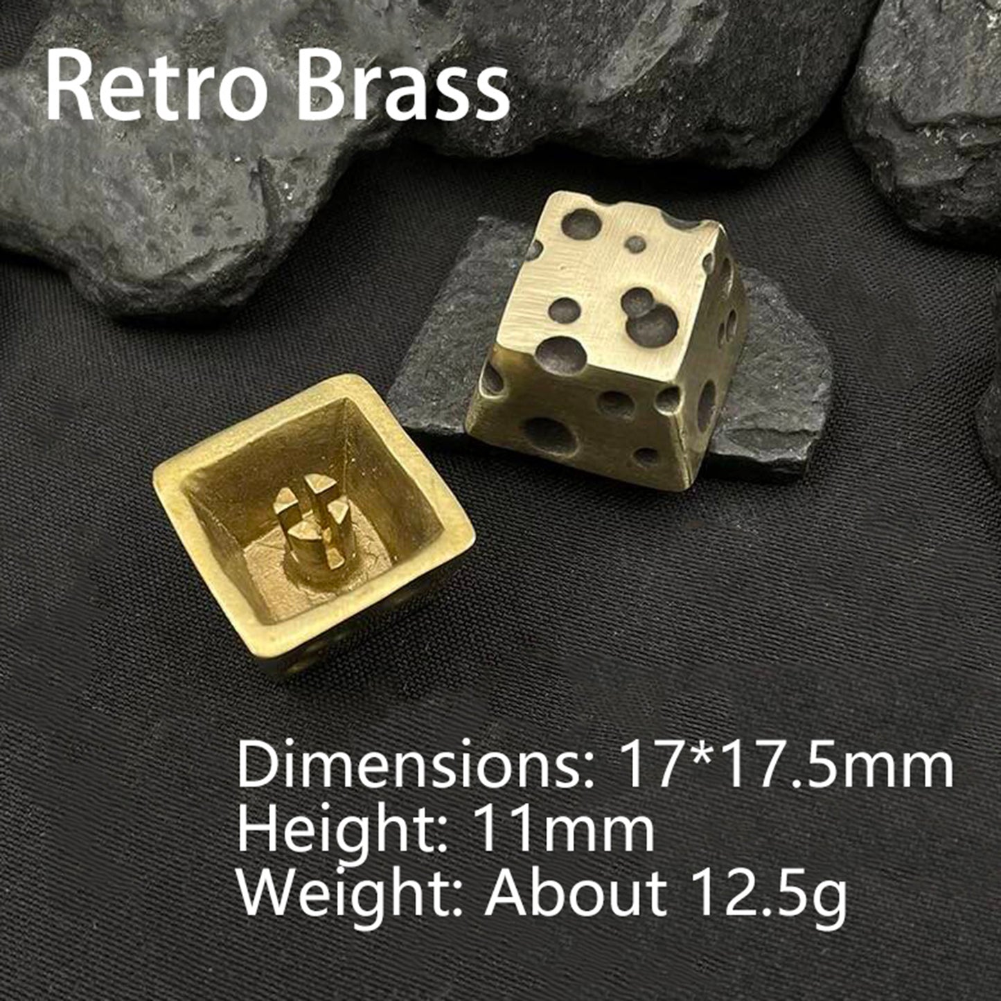 YMDK 1pcs Retro Brass White Purple Copper Three Color Cheese Themed Unique Dark Style Creative Keycaps for MX Mechanical Keyboards