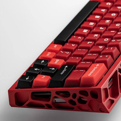 YMDK 164 Keys Red Wine Theme Shine ThroughCherry Profile Double Shot PBT+PC Keycap UV Print for MX 61/64/68/84/87/100/104/108 MX Mechanical Keyboard