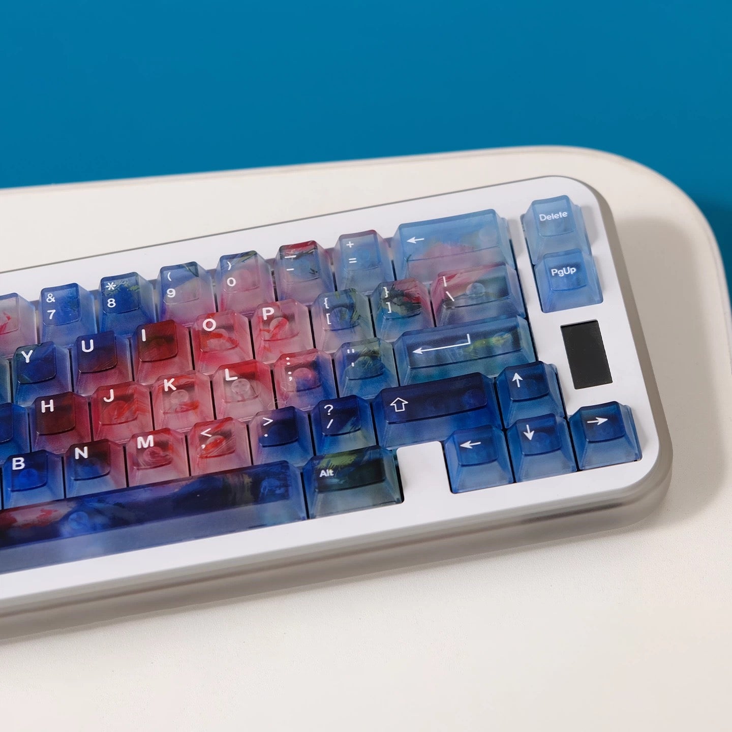 YMDK 121 Keys Frosted Clear Rose Sorrow Starry Sky Theme PC Cherry Profile PC Shine Through Keycaps for MX Mechanical Keyboard